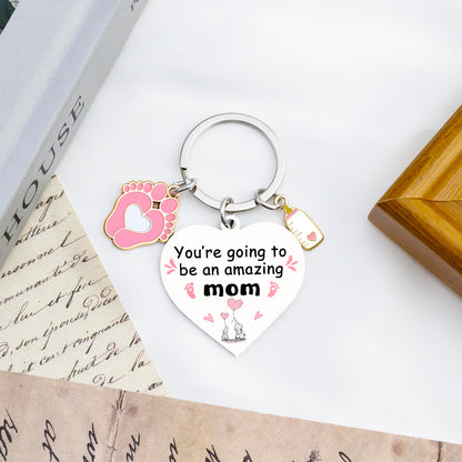 First Mothers Day Keychain Gift For New Mom Pregnancy Gifts For Expecting Mom Pregnant Women First Mama Pregnant Friends Pregnancy Postpartum Gift New Mom Gifts Mothers Day Gift For Wife Key Ring
