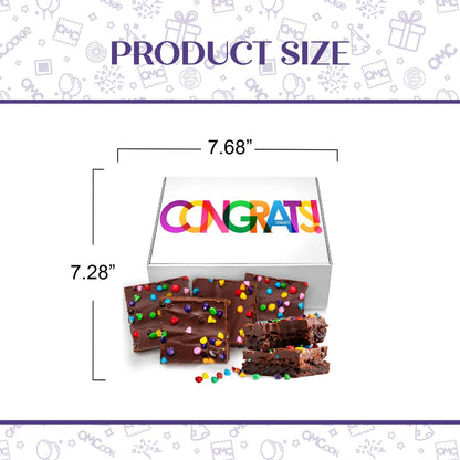 Congrats Brownies Gift Basket Chocolate Brownies Congratulations Large Food Gift Individually Wrapped For Men Women Package | Nut Free | Kosher