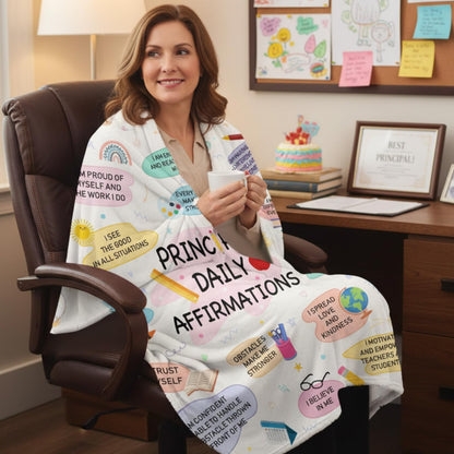 Moukeren Principal Blanket Gifts for Women Graduation Appreciation Gifts End of Year Principal Blanket Motivational Inspirational Throw for Retirement Gift Leaders Educators, 50" x 60"