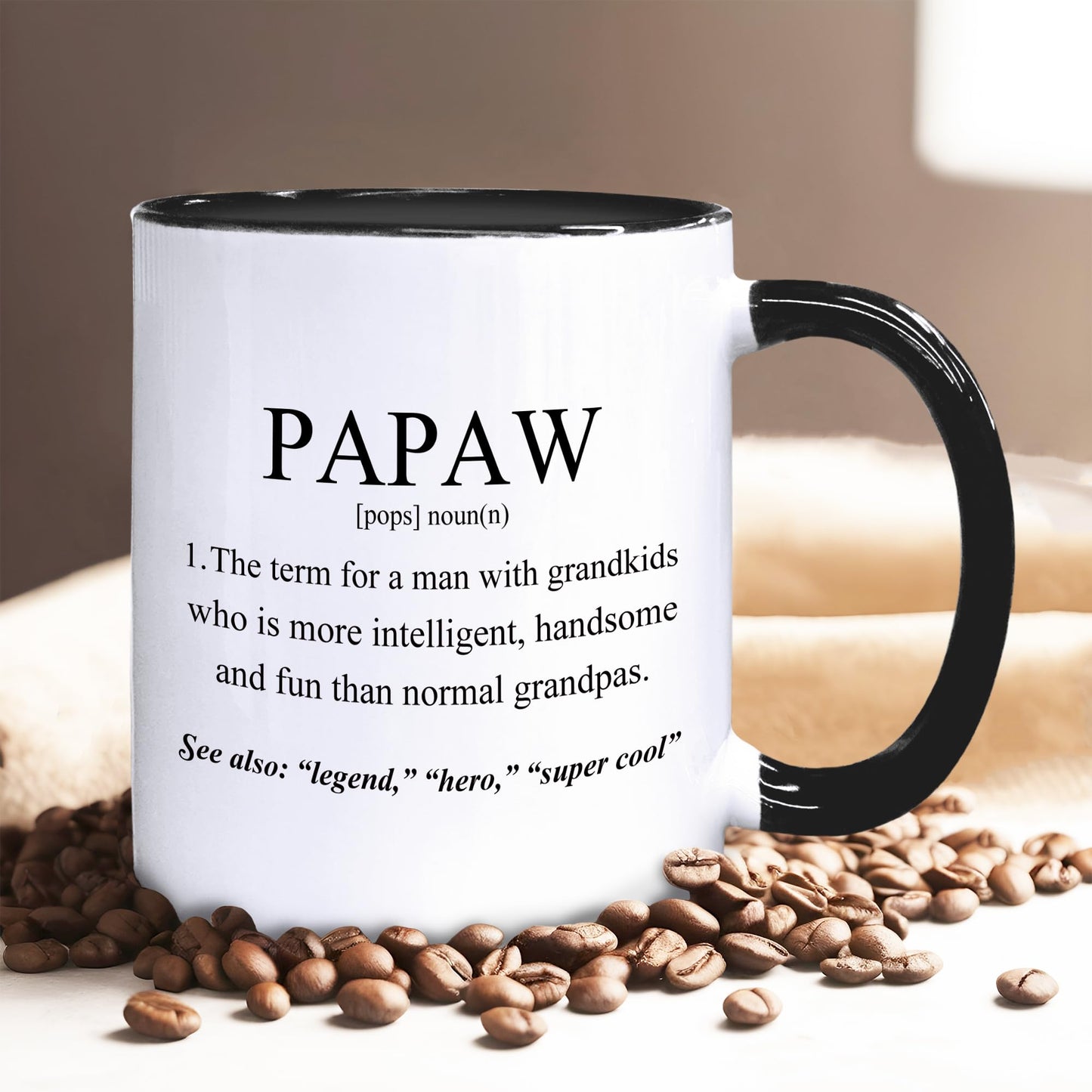 Papaw Coffee Mugs, Grandpa Coffee Teacup, Fathers Day Christmas Birthday Gifts for Papaws, Grandpa Papaws Gifts from Grandkids Grandchildren, Papaw Definition Ceramic CoffeeMug 11oz