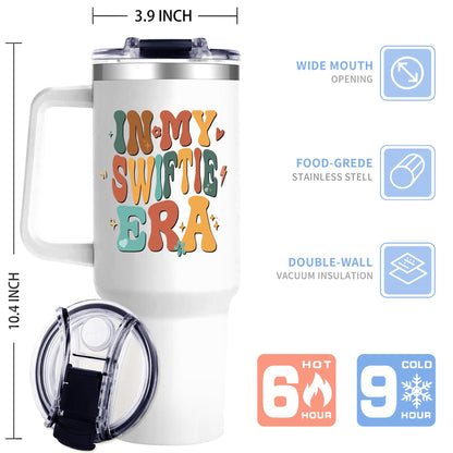 40Oz Tumbler for Singer Fans Perfect Swi- ftie Gifts for Women In My Swi- ftie Era Tumbler with Handle for Girls Music Fans Friends Besties Sisters