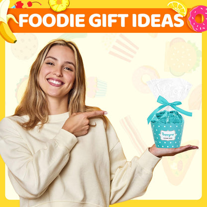 HAPPYPOP Food Drink Gifts for Women - Boba Tea Ramen Gifts for Her, Funny Saying Fuzzy Socks