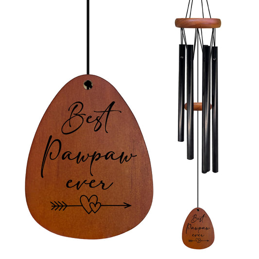 Pawpaw Gifts Wind Chimes, Pawpaws Wind Chimes for Outside, Fathers Day Christmas Birthday Gifts for Pawpaws Grandpa from Grandkids Grandchildren, Best Pawpaw Ever Chime 26" Inches