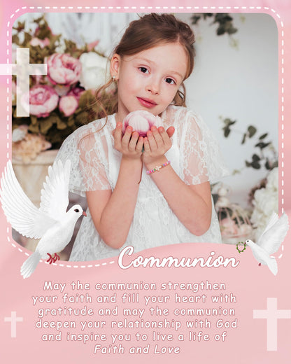 Shonyin Adjustable Cross Bracelet for Girls,Kindergarten Preschool Graduation First Communion Baptism Easter Confirmation Gifts for Girls