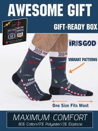 IRISGOD Funny Nerd Socks | Cool Stocking Stuffers | Holiday Gifts For Men and Women