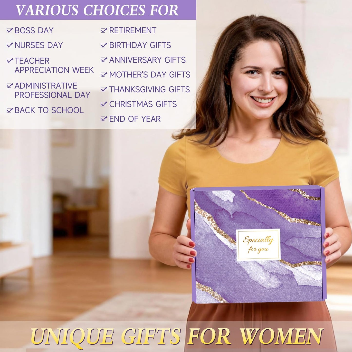 Thank You Gifts for Women, Boss Day Gift Set w/Canvas Tote Bag Tumbler, Birthday Christmas Appreciation Gift Basket for Women