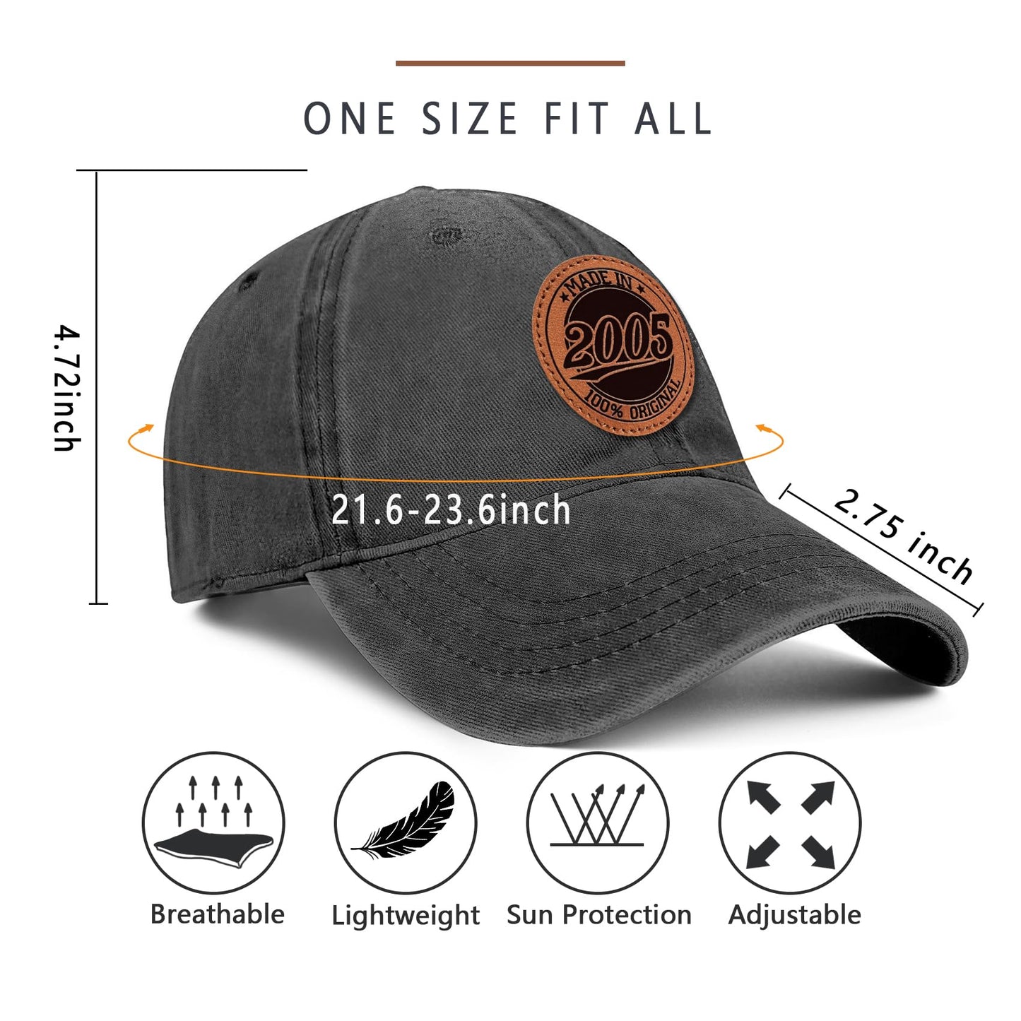 21st Birthday Gifts for Him Birthday Decorations Men Males 21 Year Old Birthday Gifts for Son 100% Cotton Hat