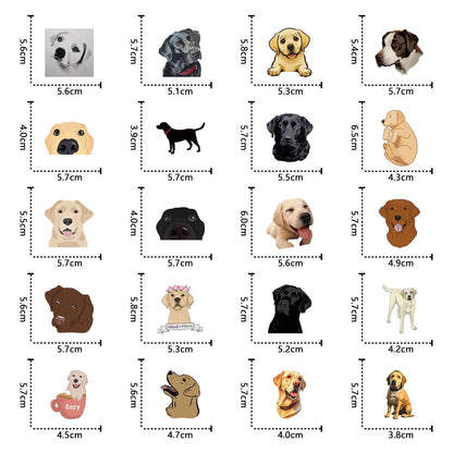 60pcs Labrador Retriever Stickers Vinyl Waterproof Aesthetic Cute Cartoon Animals Dog Decals Stickers for Laptop Water Bottles Skateboard Book Scrapbook Luggage Decals for Adults