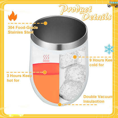 Rtteri 2 Pcs School Bus Driver Appreciation Gifts Bus Driver Gift for Women Men Tumbler Cup 12oz with Lid and Straw Stainless Steel Keychain for Back to School Present(Lovely)
