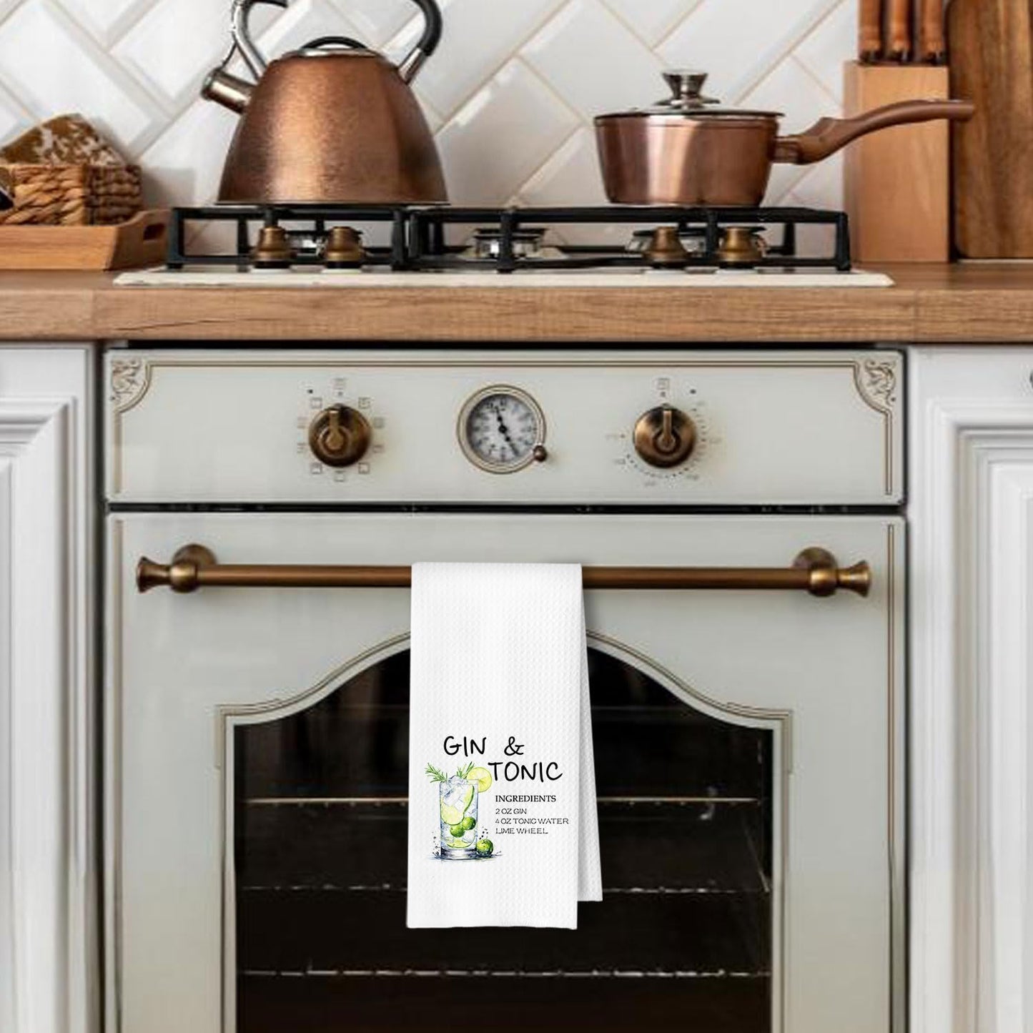 Gin and Tonic Gifts Kitchen Towels, Cocktail Themed Gifts Dish Tea Bar Towel for Kitchen Bar Cart Decor, Gift for Alcohol Lovers Decorative Hand Towels, 16x24 Inches