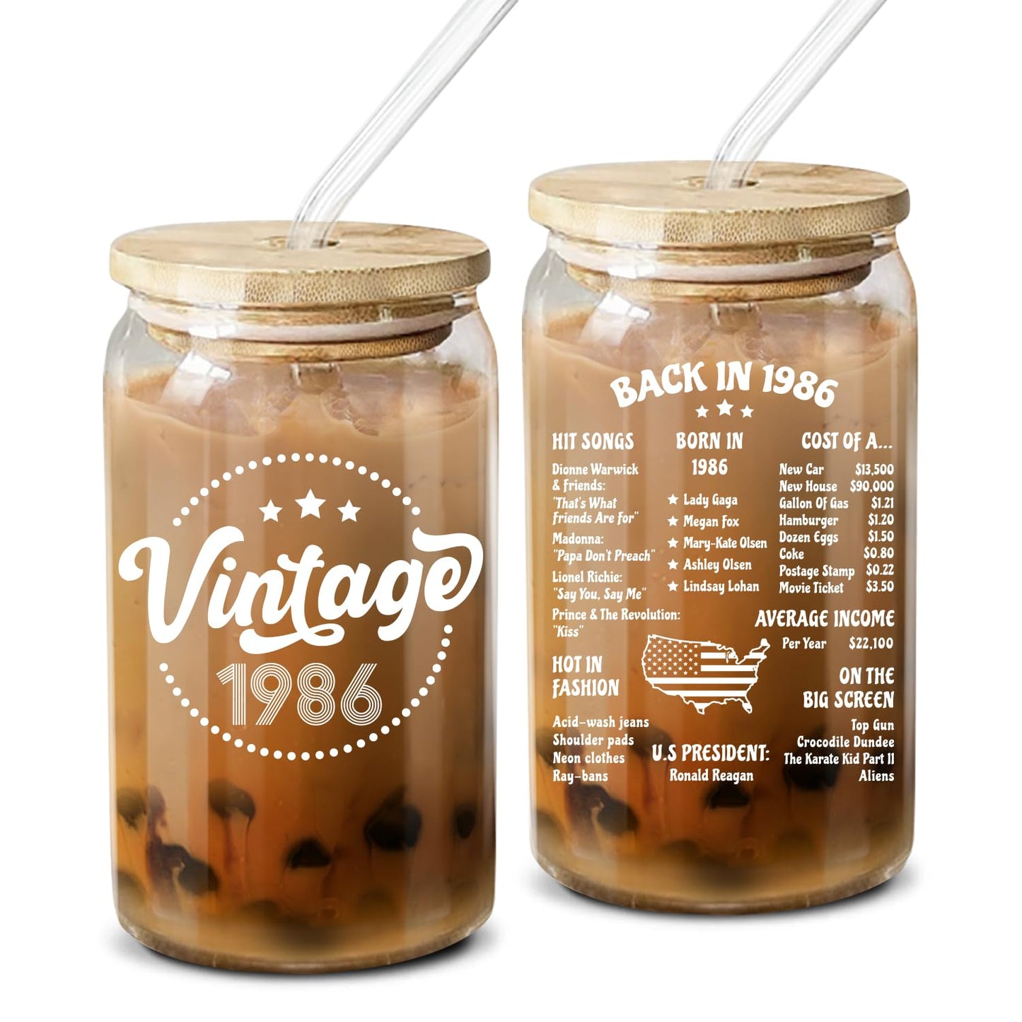 NewEleven 40th Birthday Gifts For Women, Her - 40th Birthday Decorations For Women - 40 Year Old Gifts For Her, Mom, Wife, Sister, Friends - 16 Oz Coffee Glass