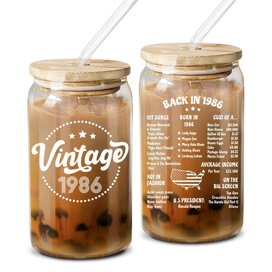 NewEleven 40th Birthday Gifts For Women, Her - 40th Birthday Decorations For Women - 40 Year Old Gifts For Her, Mom, Wife, Sister, Friends - 16 Oz Coffee Glass