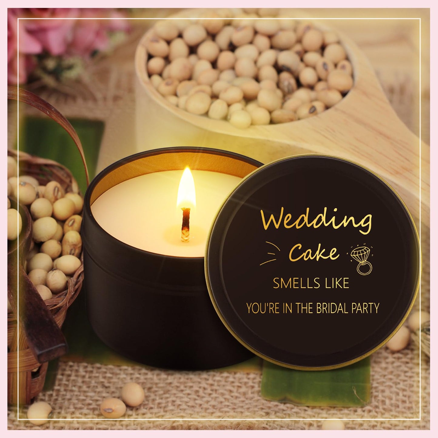 Conelist 8 Pcs Bridesmaid Proposal Gifts Smells Like You're in the Bridal Party Candles Bridesmaid Gifts Natural Soy Wax Candles for Best Friends(Black,Retro)