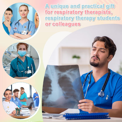 Yexiya 15 Set 2026 Nures Week Gift Bulk Respiratory Lung Inhaler Sign Ballpoint Pen with Badge Reels Appreciation Card Thank You Gift for Respiratory Therapist Nurse Teacher Medical Student