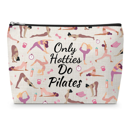 Pilates Lovers Makeup Bag for Women Pilates Gift for Yoga Lover Friend BFF Sister Christmas Birthday Gifts Mothers Day Presents for Coworker Thank You Cosmetic Bag for Pilate Teacher Instructor