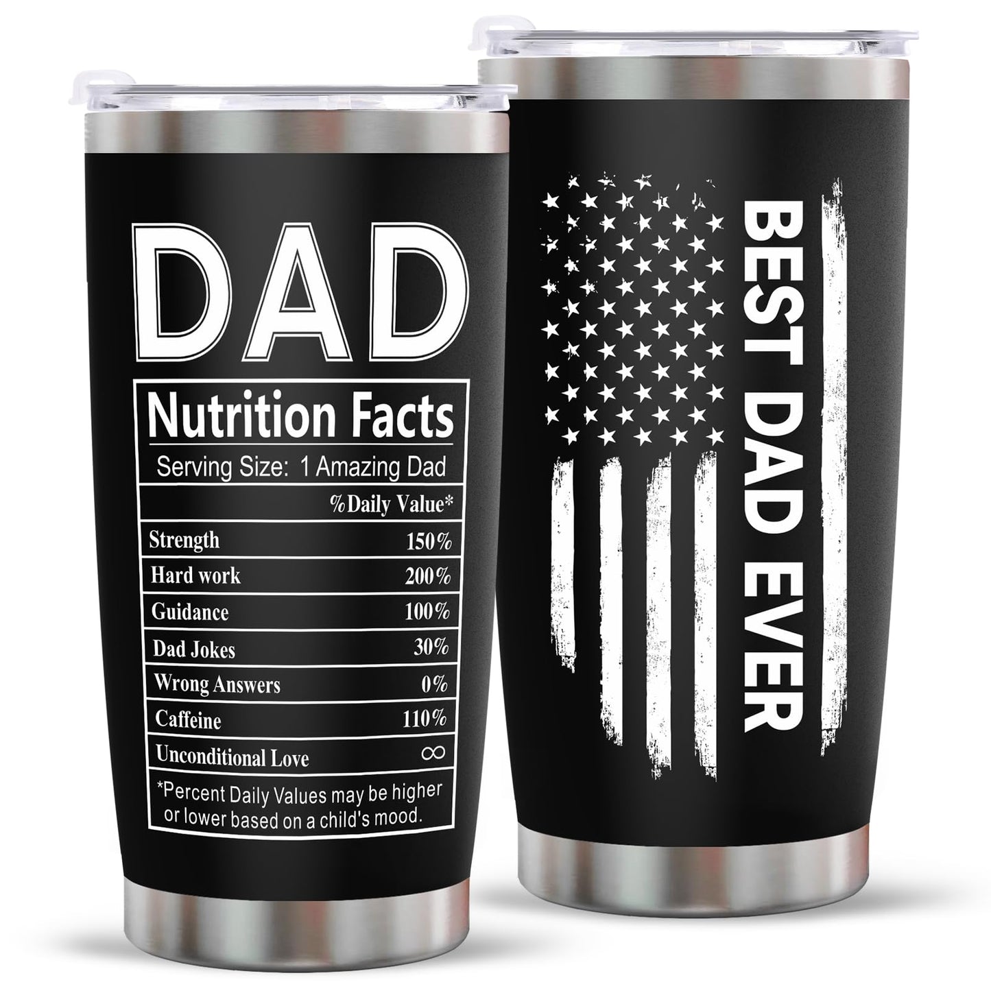 Erpotyl Fathers Day Dad Gifts for Men- 20Oz Stainless Steel Tumbler Indoor Outdoor Work Essentials Leakproof Camping Gym Office Cup with Lid and Straw Birthday Gifts for Him Stepdad Husband Dad Uncle