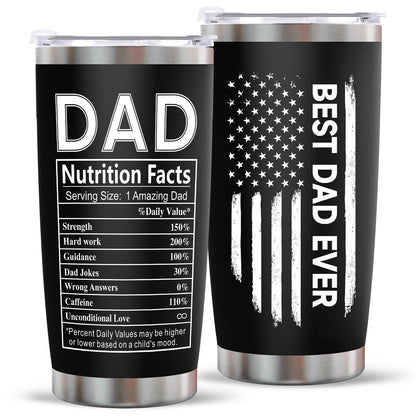 Erpotyl Fathers Day Dad Gifts for Men- 20Oz Stainless Steel Tumbler Indoor Outdoor Work Essentials Leakproof Camping Gym Office Cup with Lid and Straw Birthday Gifts for Him Stepdad Husband Dad Uncle