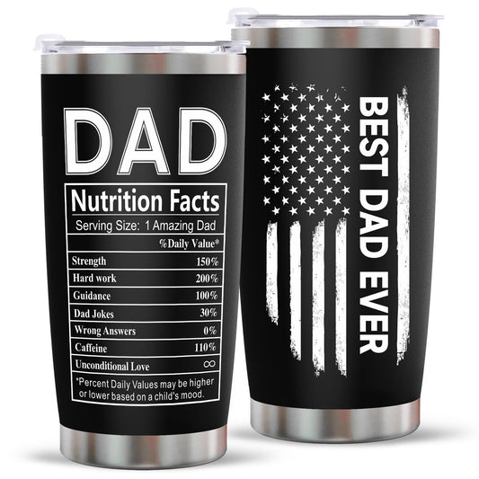 Erpotyl Fathers Day Dad Gifts for Men- 20Oz Stainless Steel Tumbler Indoor Outdoor Work Essentials Leakproof Camping Gym Office Cup with Lid and Straw Birthday Gifts for Him Stepdad Husband Dad Uncle