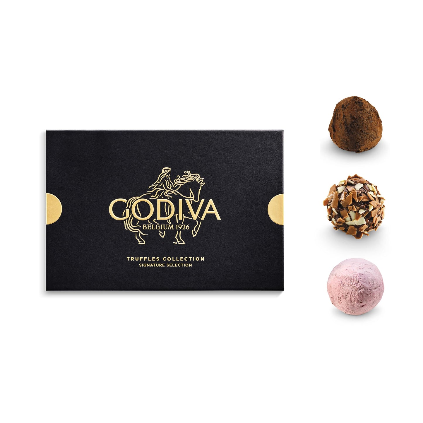 Godiva Signature Truffle Gift Box, Belgian Dark and Milk Chocolates with Ganache Center, Gourmet Gift for Birthdays, Holidays, Kosher, 15 Pc