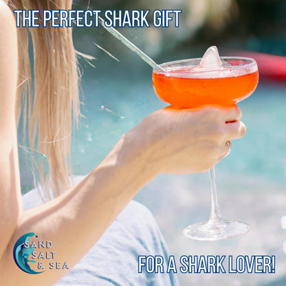 Silicone Shark Fin Ice Cube Tray, 100% Food Grade, BPA-Free Sharkweek Shark Gifts, Dishwasher Safe Silicone, Shark Party or Birthday Gift, Upright-Floating Fin Ice Mold