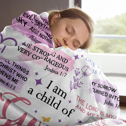 Baptism Gifts for Girl, I Am a Child of God Blanket, Teen Girl Gifts Trendy Stuff, Christian Birthday Gifts for Teen Girls, Women Confirmation & First Communion Gifts for Girls(50 * 60)
