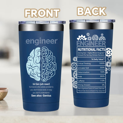 Fufandi Engineer Gifts, Mechanical Engineering Gifts for Men - Civil Engineering Student Graduation gift, Retirement Present for Engineer - Tumbler Cup 20oz