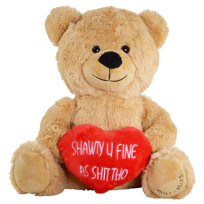 Hollabears Shawty U Fine 10" Original Valentine's Day Gift for Girlfriend Wife Best Friend Teddy Bear Plush