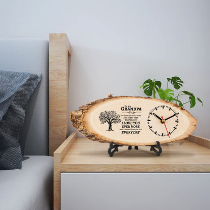 BeauGift Grandpa Gifts, Wooden Clock Birthday Gifts for Granddad from Grandkid Grandson Best Grandfather Ever Gifts to My Gramps Pops Opa Granddaddy