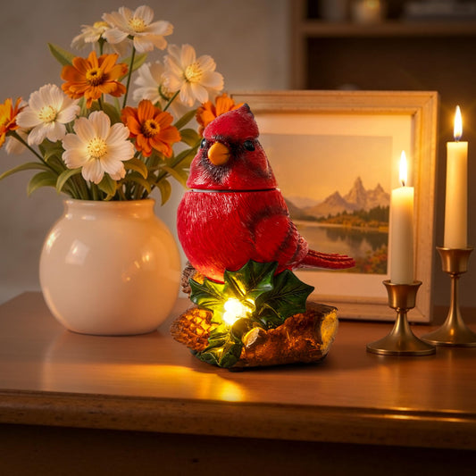 TISEJOY Red Cardinal Gifts for Women 8", Bobbing-Head Cardinal Statues that Emit Bird Chirps, Handmade Bird Decor Gift for Women, Mom, Grandma, Bird Lover,Memorial Gifts for Loss of Loved One