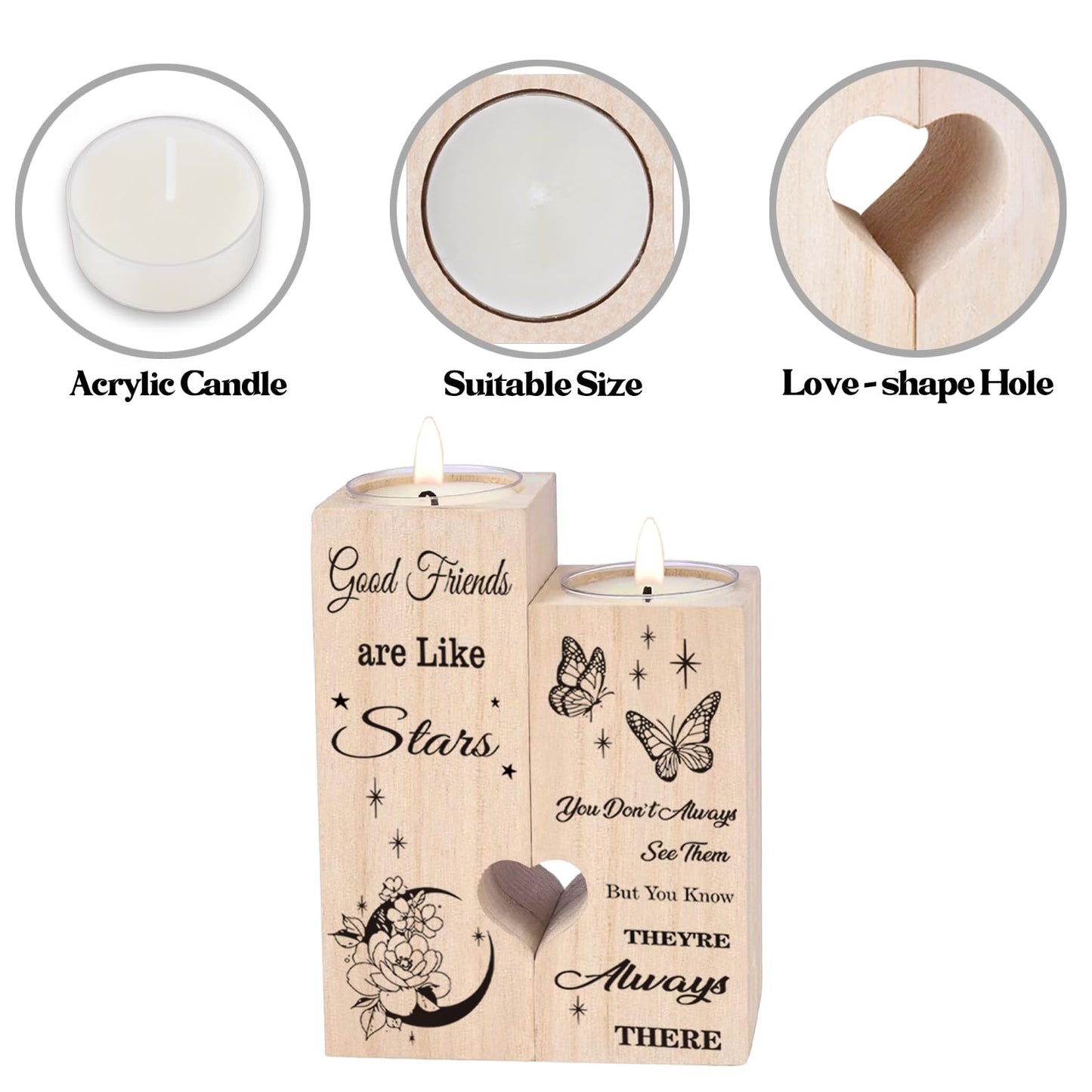 Friendship Gifts for Women, Gifts for Friends Best Friend Birthday Gifts Gifts for Women, Candlestick Creative Gifts