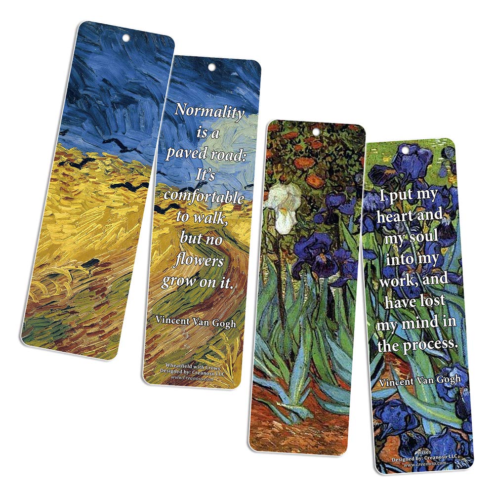 Loving Vincent Van Gogh Inspiring Quotes Bookmarker Cards (36-Pack) - Cool Book Classical Painting Art Print Decal - Stocking Stuffers Gifts for Men Women Teens Thanksgiving Christmas