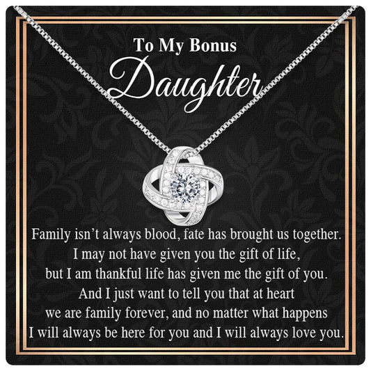 Larvincy Bonus Daughter Gifts from Stepdad Stepmom With Heartfelt Message & Elegant Box - Jewelry Gifts For Stepdaughter, To My Bonus Daughter Necklace On Birthday Graduation Wedding Christmas & More