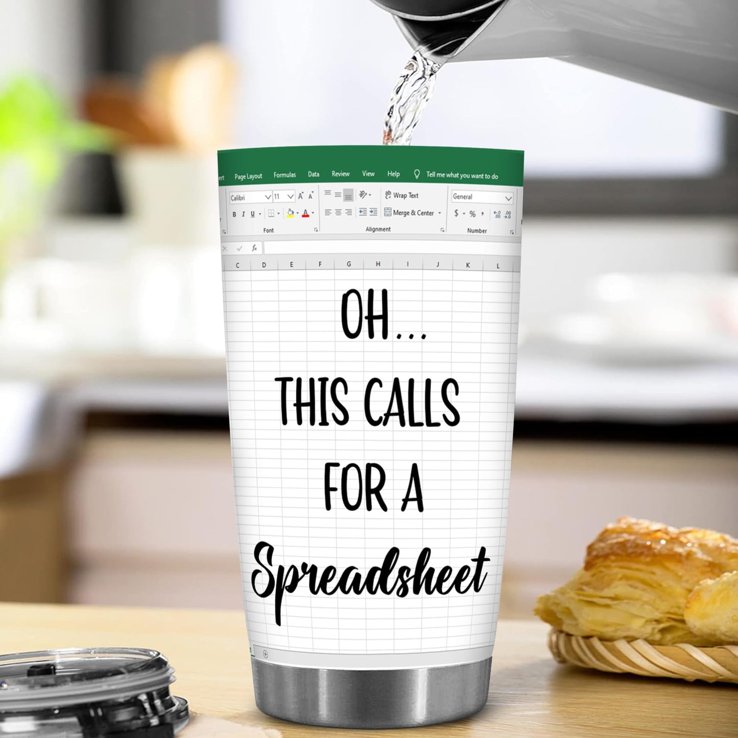 BECHUSKY Mugs For Accountants - Spreadsheet Gifts - This Calls for a Spreadsheet Tumbler - Spreadsheets Mug for Mentor Bosses Lady Manager Friend Leader Female Male Birthday - Boss Gift