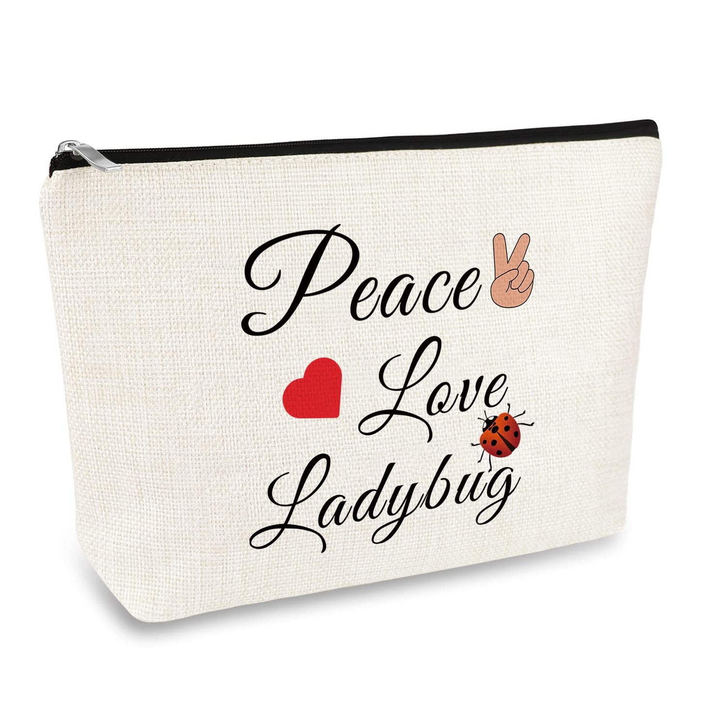 Ladybug Lover Gift Ladybug Makeup Bag for Women Good Luck Ladybug Gift Lady Bug Gift Cosmetic Bag Inspirational Gift Motivation Gift for Girl Birthday Christmas Gift for Friend Daughter Sister