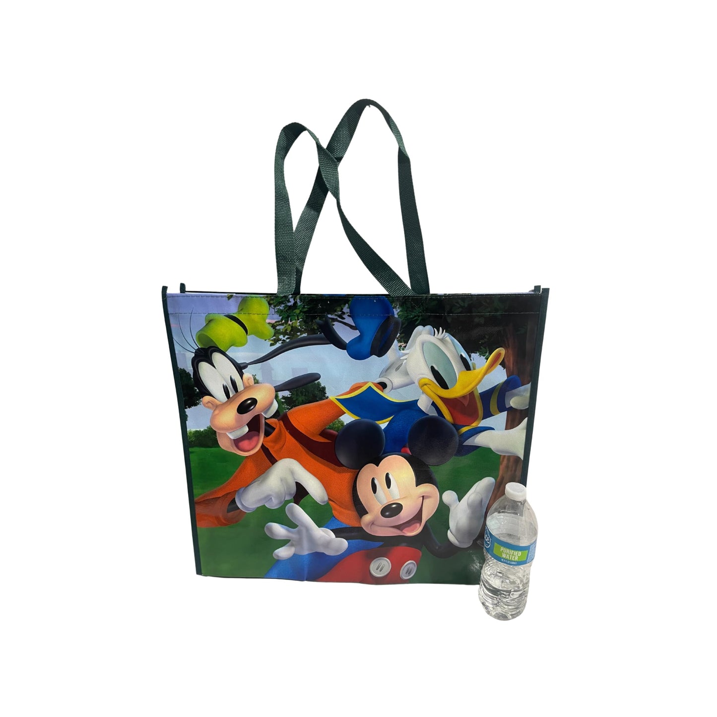 Legacy Licensing Partners Disney's Mickey Mouse, Donald Duck, and Goofy riding the Monorail at Disneyland Collectable Giant Extra Large 26" inch Reusable Tote Bag