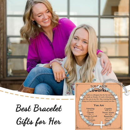 Religious Cross Bracelet for Women Girls, Christian Gifts for Daughter Granddaughter Sister in Christ Friend Niece on Birthday Christmas Easter Valentines Day Graduation