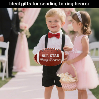All Star Ring Bearer Gifts, 12 Inch Plush Stuffed Fluffy Football-Thank You Wedding Gift-Will You Be Our Ring Bearer Favor Wedding Party Proposal Accessory