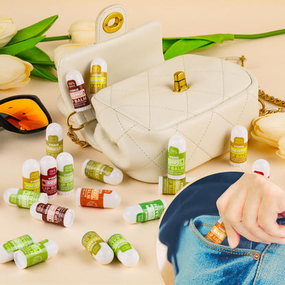 VISRIE 40 Pack Mini Lip Balm Bulk, Natural Lip Balm with Vitamin E & Beeswax, Moisturizing Lip Care for Dry Lips, Perfect for Party Favors, Care Packages & Small Gifts