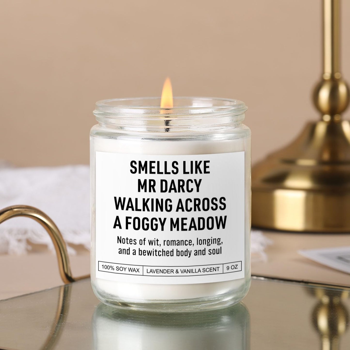 Mr Darcy Reading Candle, Pride and Prejudice Gifts, Bookish Merch & Decor, Jane Austen Gifts, Funny Mothers Day, Birthday, Literary Presents for Classic Literature Book Lovers, Readers