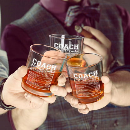 Futtumy Coach Nutrition Facts Whiskey Glass, Coach Gifts for Men, Basketball Coach Gifts, Baseball Coaches Gift, Best Coaches Gift for Soccer Softball Volleyball for Graduation Competition Christmas