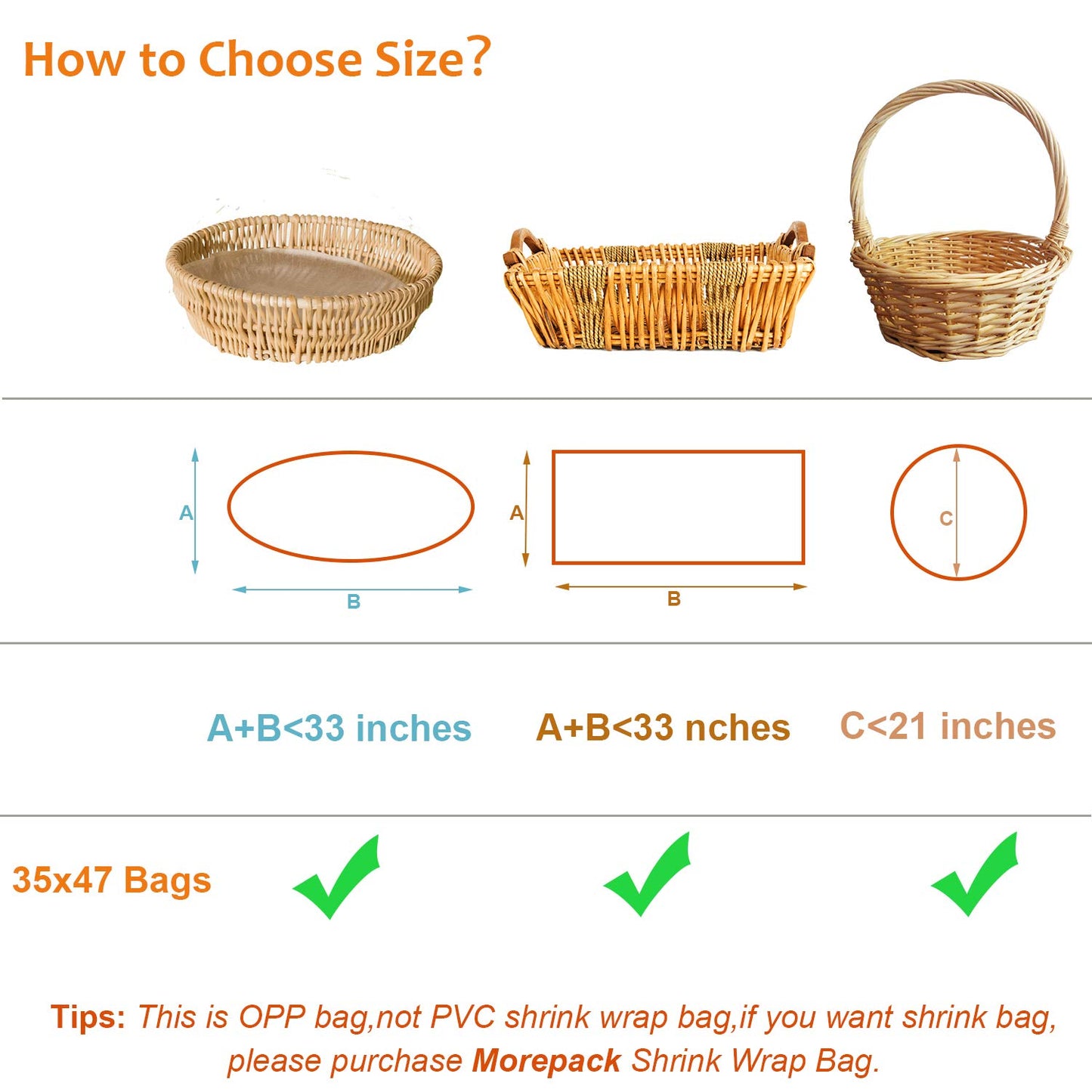 Morepack Extra Large Cellophane Bags,35x47 Inch Big Clear Basket Bags 10 Pcs Jumbo Cellophane/Cello Wrap for Gift Baskets