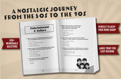 Nostalgic Trivia for Seniors: Relive Your Golden Memories From the 1950s to 1990s! Large Print Trivia, Fun Facts & More