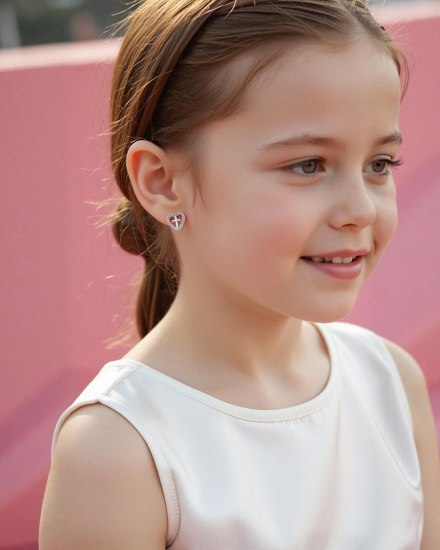 Cross Earrings Communion Baptism Gifts for Girl Kid Christening Baptism Decorations Favors for Girls