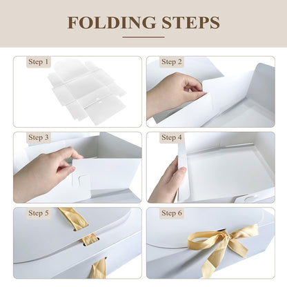 LADY&HOME 10 Pcs Gift Boxes with Lids,10x8x4 inch Bridesmaid Proposal Box with Ribbon,Paper Boxes for Wedding,Gift Packing,Birthday,Party,Christmas (Lavender)