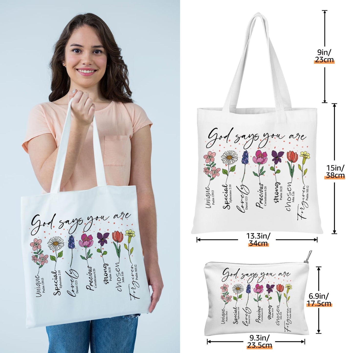 Christian Religious Gifts for Women, Best Friend Sister Mom Christmas Birthday Gifts for Women Faith, Bible Bags for Her, God Says You Are Gifts Box