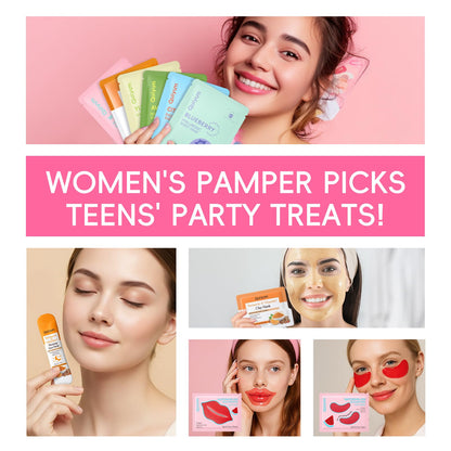 QUIYUM Skincare Set - 26PCS Face Masks & Lip-Eye Masks, Fruit & Turmeric VC Masks Gifts for Women Teen Girls, Travel Size Toiletries for Mother's Day Christmas Birthday