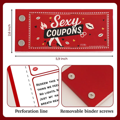 Sexy Coupon Book For Him - 31 Coupons, Spicy Gifts For Him, Boyfriend, Husband, Fiance, Naughty, Fun, Intimate Gifts For Him, Adults, Sexy Time Stocking Stuffers, Date Night Ideas For Couple