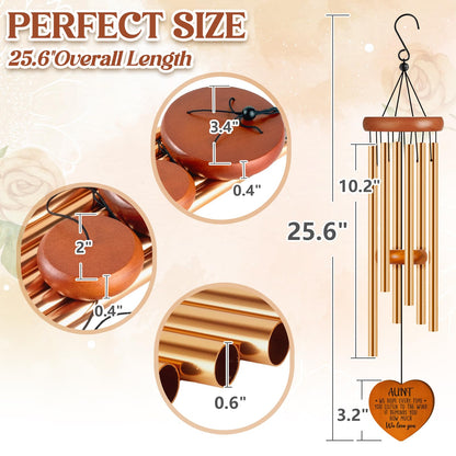 Aunt Gifts for Women - Mothers Day, Birthday Gifts for Aunt from Niece Nephew, Unique Aunt Wind Chime Garden Decor, Christmas Thanksgiving