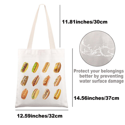 JNIAP Hot Dog Tote Bag Hot Dog Lover Gifts Hot Dog Shoulder Bag Hot Dog BunLover Hot Dog Squad Gifts