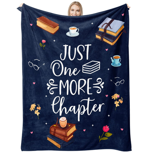 Book Lovers Gifts, Graduation Gift for Him Her Book Lover Throw Blanket, Birthday Gifts for Women, Librarian Birthday Gift for Friends 60" x50 (Navy Blue)